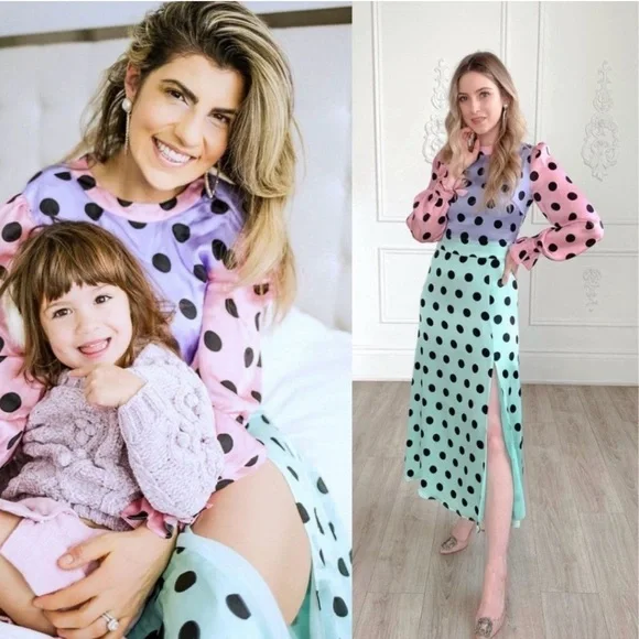 Olivia Rubin Marley Dress Silk Polka Dot Long Sleeve - Picture 4 of 13